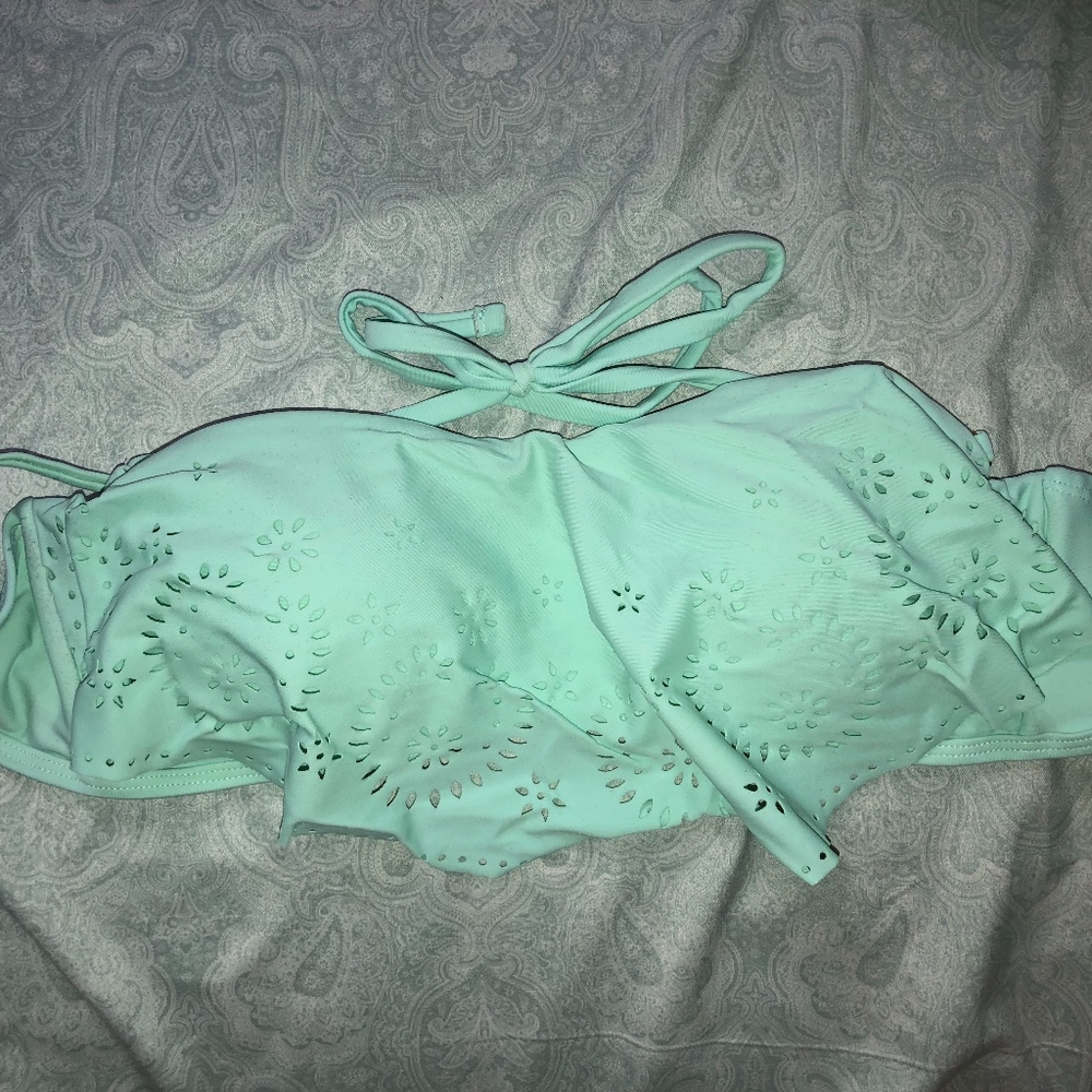 Teal/mint green bathing suit top